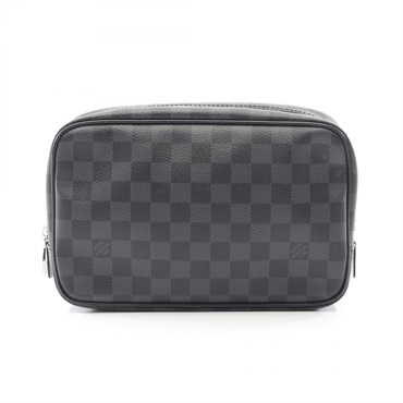 LOUIS VUITTON Toilet GM Clutch bag Pouch N40484 Damier graphite Black Used mens