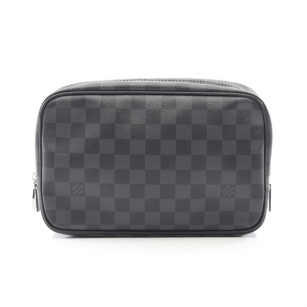 LOUIS VUITTON Toilet GM Clutch bag Pouch N40484 Damier graphite Black Used mens
