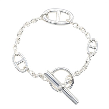 HERMES Chaine d'Ancre Farandole Bracelet Bangle 15.5cm Silver 925 Used Women