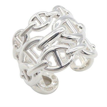 HERMES Chaine d'Ancre Enchainee GM Ring Silver925 Used Women US size #6.5 #53