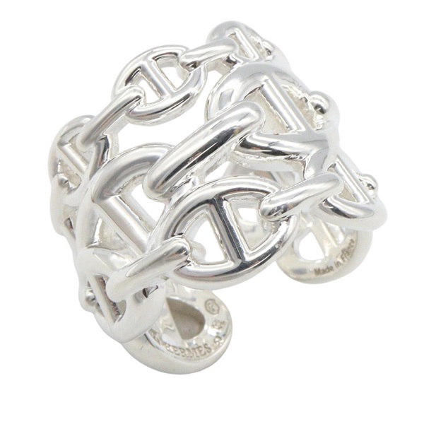 HERMES Chaine d'Ancre Enchainee GM Ring Silver925 Used Women US size #6.5 #53