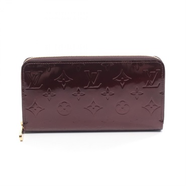 LOUIS VUITTON Zippy wallet Around long purse M93522 Vernis leather Amarrant Used