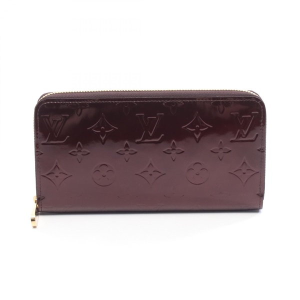 LOUIS VUITTON Zippy wallet Around long purse M93522 Vernis leather Amarrant Used