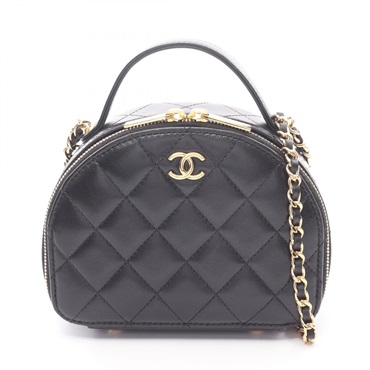 CHANEL Matelasse chain crossbody Shoulder vanity Bag AP3088 Lambskin Black GHW