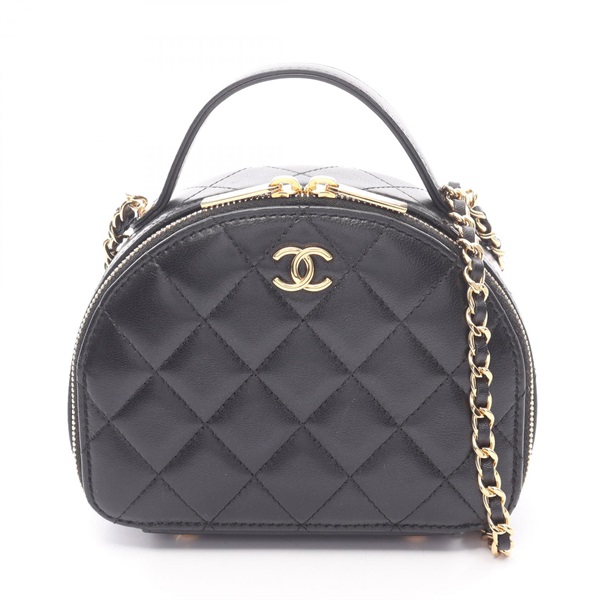 CHANEL Matelasse chain crossbody Shoulder vanity Bag AP3088 Lambskin Black GHW