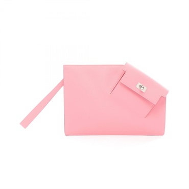 HERMES Kelly pocket to go Clutch bag Pouch Epsom leather Pink Rose dete Used SHW