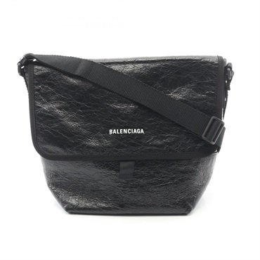 BALENCIAGA Explorer Messenger Crossbody Shoulder Bag 620259 leather Black Used