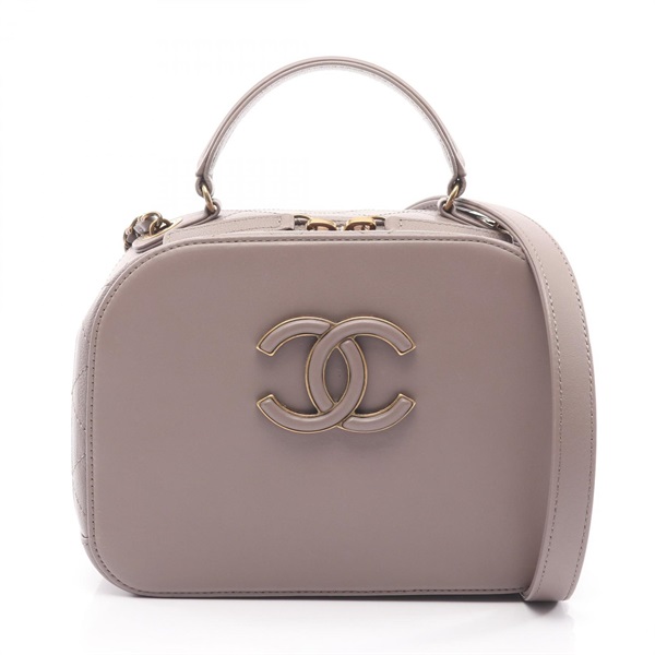 CHANEL Matelasse crossbody Shoulder top handle Bag A934631 leather Gray Used