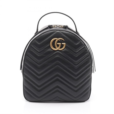 GUCCI GG Marmont Rucksack Backpack 476671 leather Black Used Women