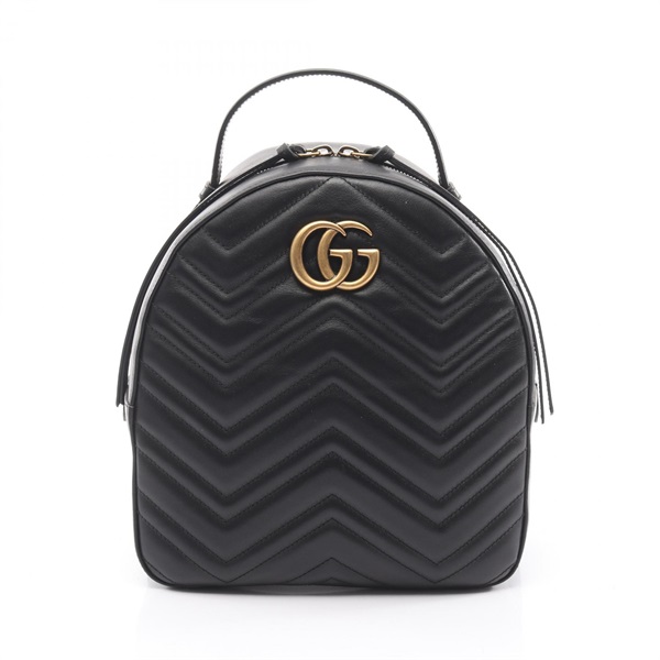 GUCCI GG Marmont Rucksack Backpack 476671 leather Black Used Women