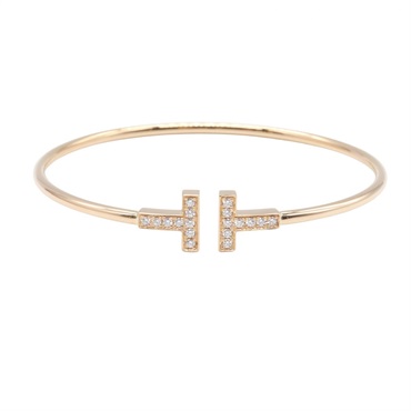 TIFFANY＆CO T-wire Diamond Bracelet 17cm bangle 18KPG used
