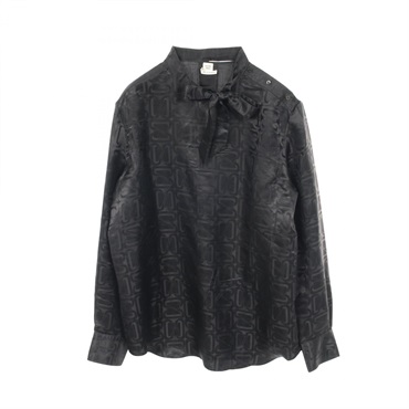 HERMES Blouse Shirts Tops silk Black Used Women size S