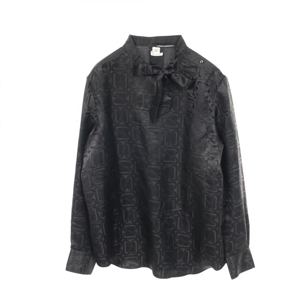 HERMES Blouse Shirts Tops silk Black Used Women size S