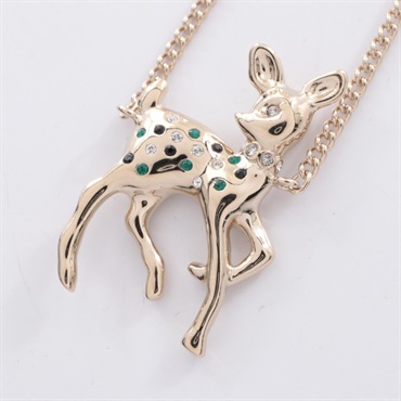 CHANEL COCO Mark Necklace Gold Plated Artificial pearl rhinestone Used Women CC