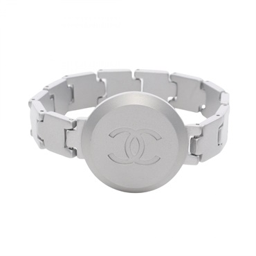 CHANEL COCO Mark Watch-shaped Bracelet Bangle Stainless Steel Used Women CC