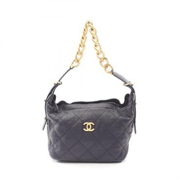 CHANEL Matelasse Chain Shoulder Bag AS2910 Lamb sheep leather Navy Used GHW CC
