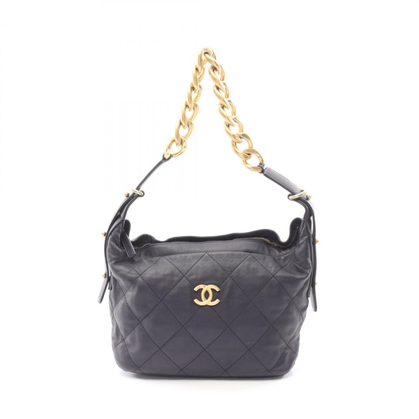 CHANEL Matelasse Chain Shoulder Bag AS2910 Lamb sheep leather Navy Used GHW CC