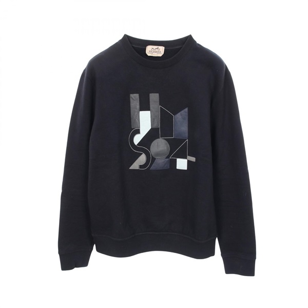 HERMES Sweat Shirts Tops cotton Navy Used mens size M
