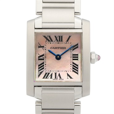 CARTIER Tank francaise SM Wrist Watch W51028Q3 Quartz Stainless Steel Used Women