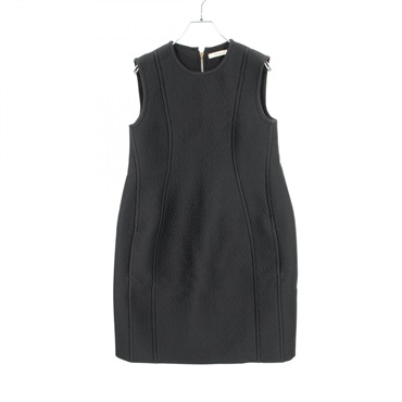 CELINE Sleeveless Dress wool Black #36 Used Women