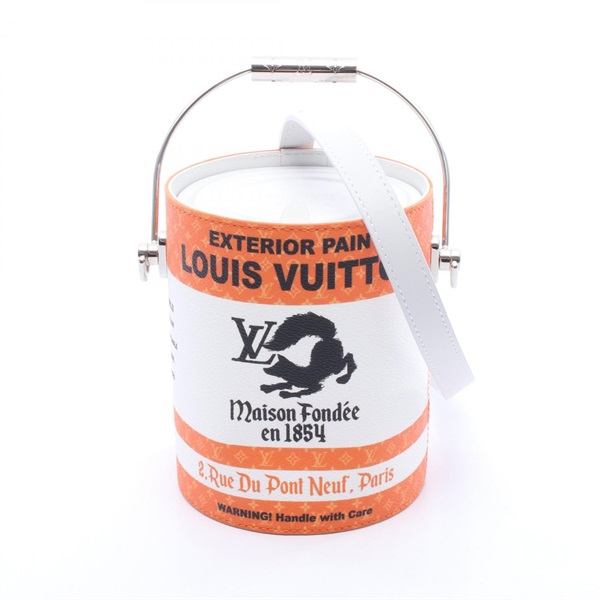LOUIS VUITTON LV Paint Can Shoulder Handbag M81590 canvas leather Orange White