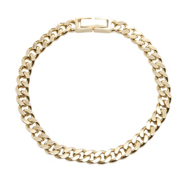 JEWELRY  Single 2 side Curb link chain Bracelet 18KYG Yellow Gold Used unisex