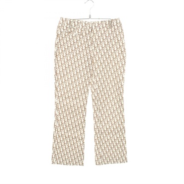 Christian Dior Oblique jacquard Denim pants #34 cotton White Beige Used women