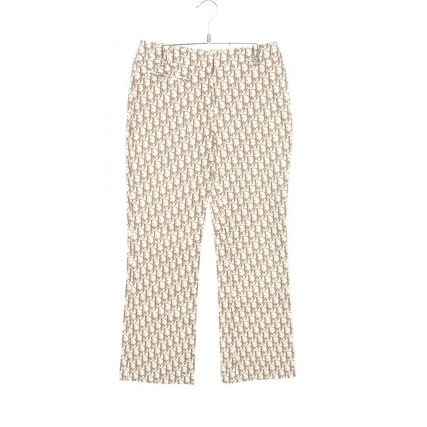 Christian Dior Oblique jacquard Denim pants #34 cotton White Beige Used women