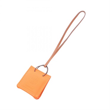 HERMES Sac Orange Bag Charm Agneau Milo leather Feu Brown Used Women Y