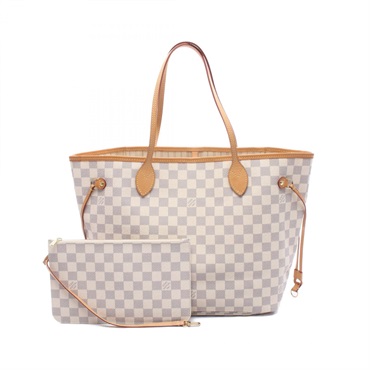 LOUIS VUITTON Neverfull MM Tote Shoulder Bag N41361 Damier Azur canvas Used LV