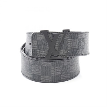 LOUIS VUITTON Ceinture LV Initial Belt M9808 Damier graphite canvas Black Used