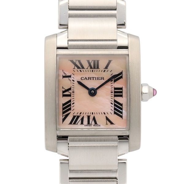 CARTIER Tank francaise SM Wrist Watch W51028Q3 Quartz Stainless Steel Used Women