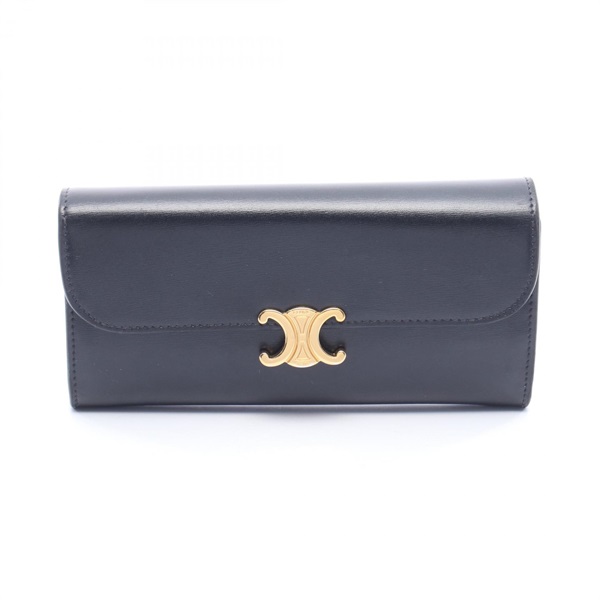 CELINE Large Triomphe Bifold Wallet Purse 10E313DPV.38NO leather Black Used