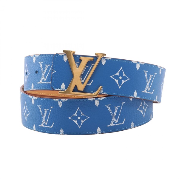 LOUIS VUITTON LV Initials 40mm Reversible Belt M8460 leather Blue Beige GHW Used