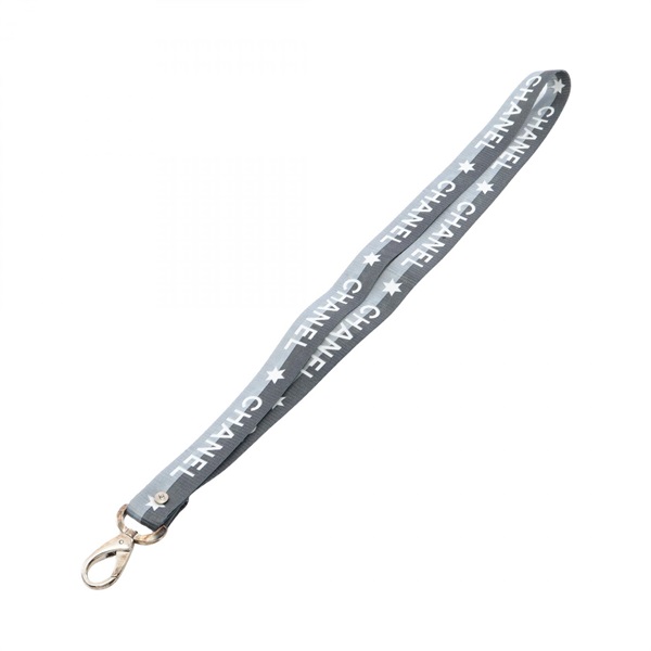 CHANEL Sports Line COCO Mark Neck Strap Metal Fabric Gray Used Women CC