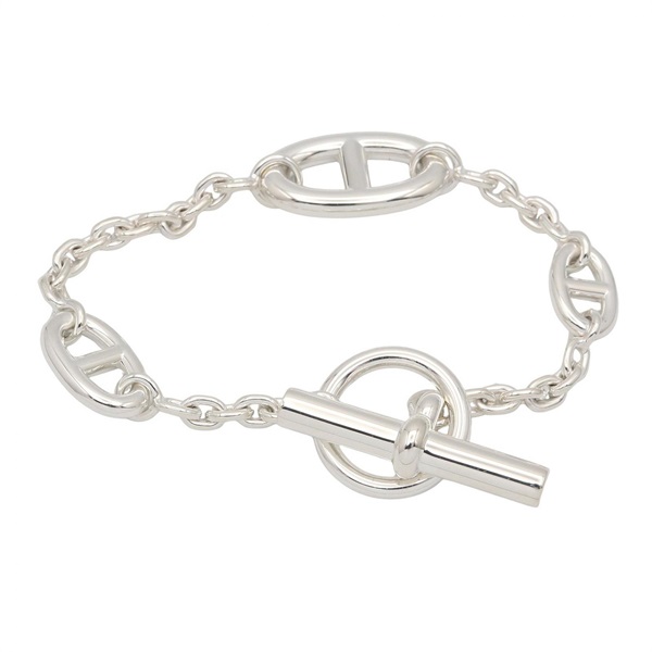 HERMES Farandole Bracelet Bangle 15.5cm Silver 925 Used Unisex