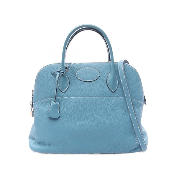 HERMES Bolide35 Shoulder Handbag Clemence leather Blue jean Used Women SHW J