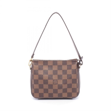 LOUIS VUITTON Trousse makeup pouch Handbag N51982 Damier leather Ebene Used LV