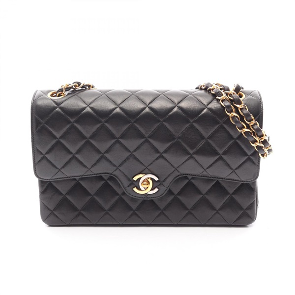 CHANEL Matelasse Paris Limited Edition Bicolor chain Shoulder Bag Lambskin Black