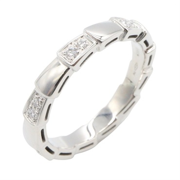 BVLGARI Serpenti Viper Diamond Ring 18KWG White Gold Used women US size 8 #57