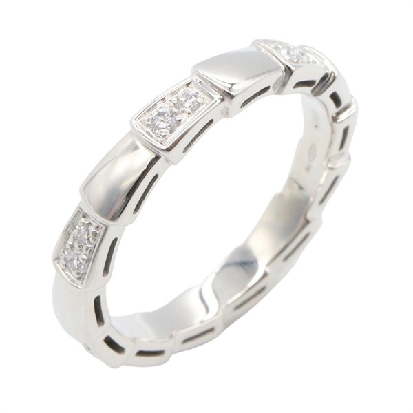BVLGARI Serpenti Viper Diamond Ring 18KWG White Gold Used women US size 8 #57