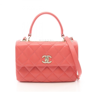 CHANEL Trendy CC Small Top Handle Flap Chain Crossbody Handbag A92236 leather PK
