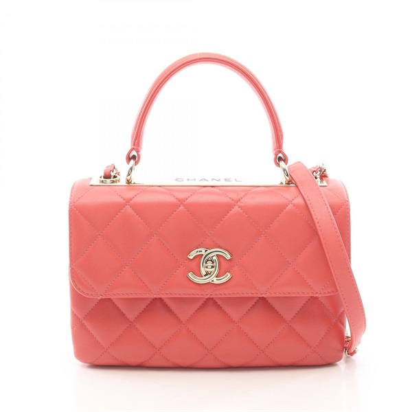 CHANEL Trendy CC Small Top Handle Flap Chain Crossbody Handbag A92236 leather PK