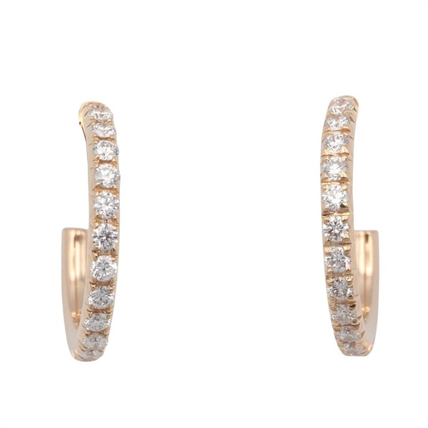 TIFFANY＆CO Metro Hoop Pierced Earrings Diamond Small 18KPG Rose Gold used