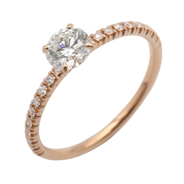 CARTIER Etincelle Half Diamond Ring 18KPG Rose Gold Used women US size 5.25 #50