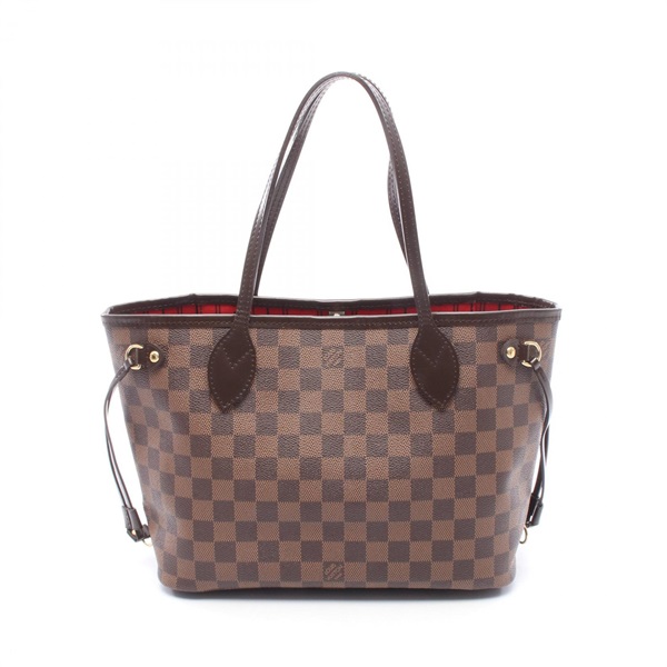 LOUIS VUITTON Neverfull PM Tote hand Bag N51109 Damier leather Ebene Used Women