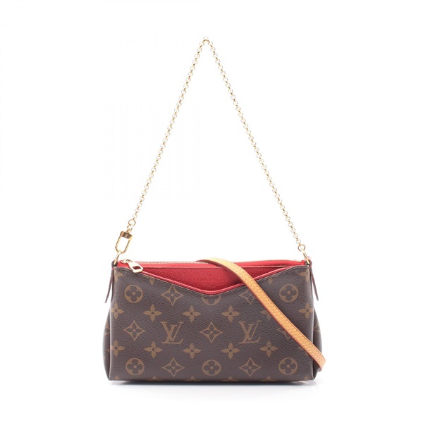 LOUIS VUITTON Pallas Clutch Chain Crossbody Handbag M41638 Monogram Cerise Used