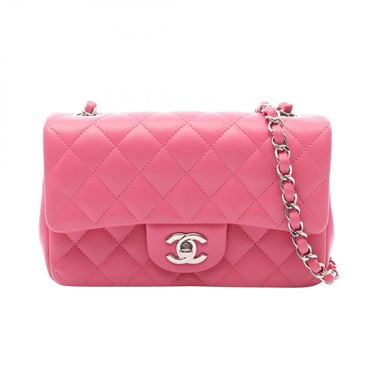 CHANEL Mini Matelasse 20 Chain Shoulder Bag A69900 Lambskin Pink SHW Used Women