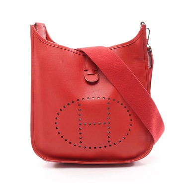 HERMES Evelyne II PM Shoulder Crossbody Bag Epsom leather Rouge casaque SHW Used