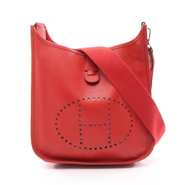 HERMES Evelyne II PM Shoulder Crossbody Bag Epsom leather Rouge casaque SHW Used